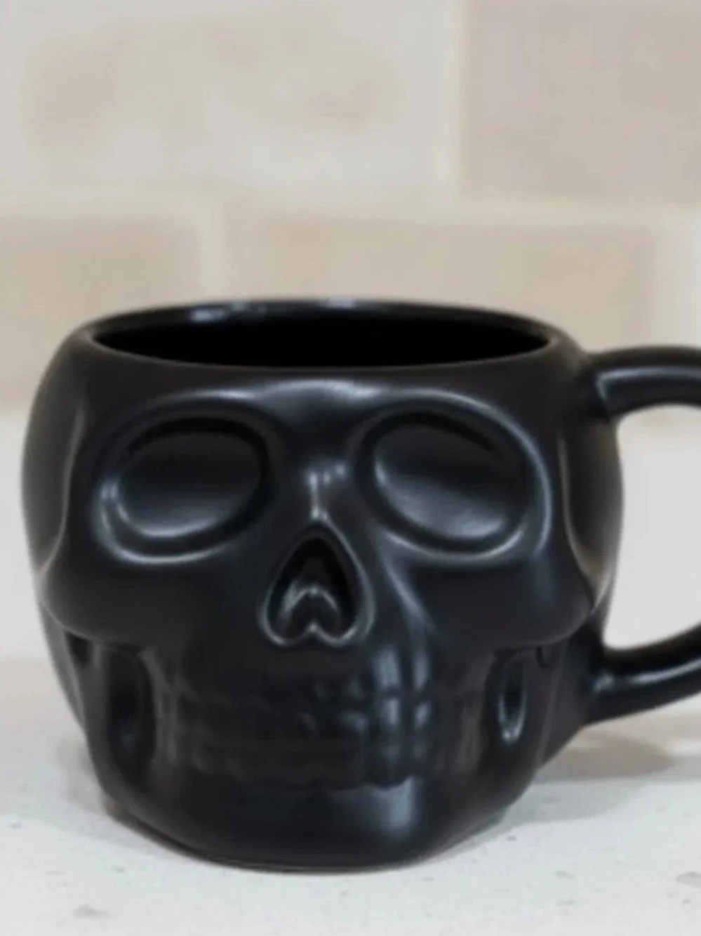 Black Skull Stackable Mugs with Rack - Set of 4